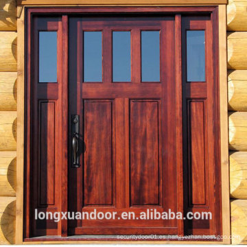 Puerta de entrada de madera, doble puerta de entrada frontal con madera dura de calidad Maple